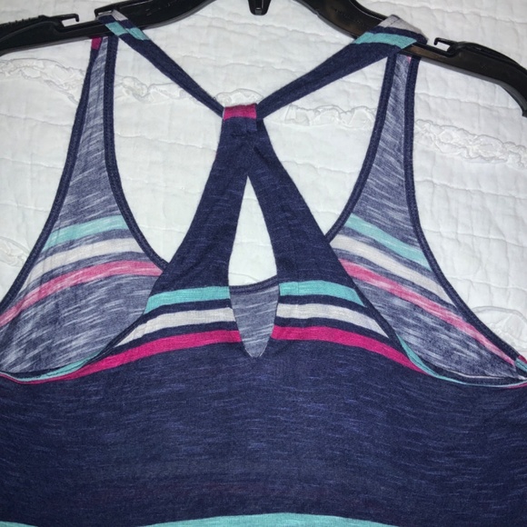 SPLENDID Tank Top Camisole Blue White Pink Striped Sleeveless Medium M U.S.A. - Picture 8 of 12